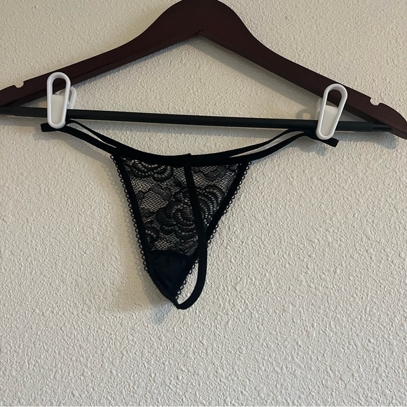 NWOT Seven 'Til Midnight Black Lace Chain Reaction Garter Chemise Set One Size - Picture 9 of 13